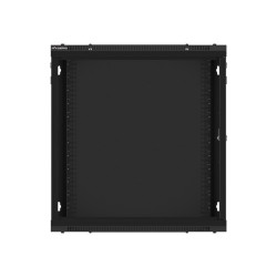 RACKOVÁ SKŘÍŇ 19" NÁSTĚNNÁ 12U/600X450 PRO VLASTNÍ MONTÁŽ S KOVOVÝMI DVEŘMI ČERNÁ  (PLOCHÉ BALENÍ)