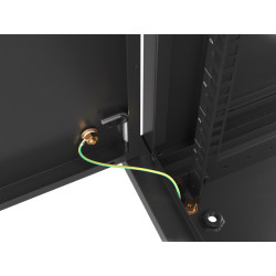 RACKOVÁ SKŘÍŇ 19" NÁSTĚNNÁ 12U/600X450 PRO VLASTNÍ MONTÁŽ S KOVOVÝMI DVEŘMI ČERNÁ  (PLOCHÉ BALENÍ)