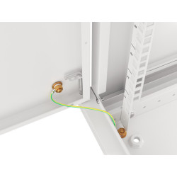 RACKOVÁ SKŘÍŇ 19" NÁSTĚNNÁ 12U/600X450 PRO VLASTNÍ MONTÁŽ S KOVOVÝMI DVEŘMI ŠEDÁ  (PLOCHÉ BALENÍ)