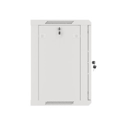 RACKOVÁ SKŘÍŇ 19" NÁSTĚNNÁ 12U/600X450 PRO VLASTNÍ MONTÁŽ S KOVOVÝMI DVEŘMI ŠEDÁ  (PLOCHÉ BALENÍ)