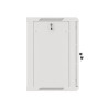 RACKOVÁ SKŘÍŇ 19" NÁSTĚNNÁ 12U/600X450 PRO VLASTNÍ MONTÁŽ S KOVOVÝMI DVEŘMI ŠEDÁ  (PLOCHÉ BALENÍ)