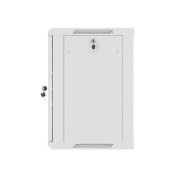RACKOVÁ SKŘÍŇ 19" NÁSTĚNNÁ 12U/600X450 PRO VLASTNÍ MONTÁŽ S KOVOVÝMI DVEŘMI ŠEDÁ  (PLOCHÉ BALENÍ)