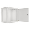 RACKOVÁ SKŘÍŇ 19" NÁSTĚNNÁ 12U/600X450 PRO VLASTNÍ MONTÁŽ S KOVOVÝMI DVEŘMI ŠEDÁ  (PLOCHÉ BALENÍ)