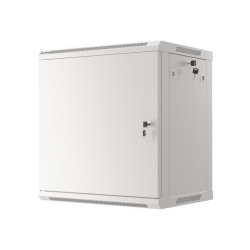 RACKOVÁ SKŘÍŇ 19" NÁSTĚNNÁ 12U/600X450 PRO VLASTNÍ MONTÁŽ S KOVOVÝMI DVEŘMI ŠEDÁ  (PLOCHÉ BALENÍ)