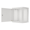 RACKOVÁ SKŘÍŇ 19" NÁSTĚNNÁ 12U/600X450 PRO VLASTNÍ MONTÁŽ S KOVOVÝMI DVEŘMI ŠEDÁ  (PLOCHÉ BALENÍ)