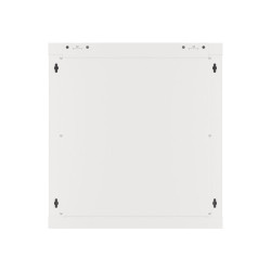 RACKOVÁ SKŘÍŇ 19" NÁSTĚNNÁ 12U/600X450 PRO VLASTNÍ MONTÁŽ S KOVOVÝMI DVEŘMI ŠEDÁ  (PLOCHÉ BALENÍ)