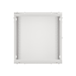 RACKOVÁ SKŘÍŇ 19" NÁSTĚNNÁ 12U/600X450 PRO VLASTNÍ MONTÁŽ S KOVOVÝMI DVEŘMI ŠEDÁ  (PLOCHÉ BALENÍ)