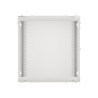 RACKOVÁ SKŘÍŇ 19" NÁSTĚNNÁ 12U/600X450 PRO VLASTNÍ MONTÁŽ S KOVOVÝMI DVEŘMI ŠEDÁ  (PLOCHÉ BALENÍ)