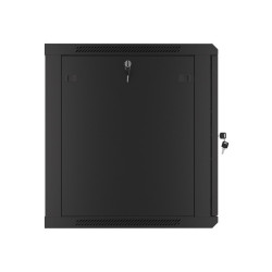 RACKOVÁ SKŘÍŇ 19" NÁSTĚNNÁ 12U/600X600 PRO VLASTNÍ MONTÁŽ S KOVOVÝMI DVEŘMI ČERNÁ  (PLOCHÉ BALENÍ)