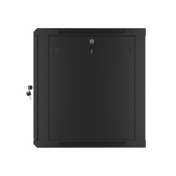 RACKOVÁ SKŘÍŇ 19" NÁSTĚNNÁ 12U/600X600 PRO VLASTNÍ MONTÁŽ S KOVOVÝMI DVEŘMI ČERNÁ  (PLOCHÉ BALENÍ)