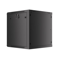 RACKOVÁ SKŘÍŇ 19" NÁSTĚNNÁ 12U/600X600 PRO VLASTNÍ MONTÁŽ S KOVOVÝMI DVEŘMI ČERNÁ  (PLOCHÉ BALENÍ)