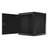RACKOVÁ SKŘÍŇ 19" NÁSTĚNNÁ 12U/600X600 PRO VLASTNÍ MONTÁŽ S KOVOVÝMI DVEŘMI ČERNÁ  (PLOCHÉ BALENÍ)