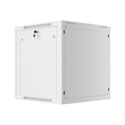 RACKOVÁ SKŘÍŇ 19" NÁSTĚNNÁ 12U/600X600 PRO VLASTNÍ MONTÁŽ S KOVOVÝMI DVEŘMI ŠEDÁ  (PLOCHÉ BALENÍ)