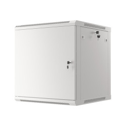 RACKOVÁ SKŘÍŇ 19" NÁSTĚNNÁ 12U/600X600 PRO VLASTNÍ MONTÁŽ S KOVOVÝMI DVEŘMI ŠEDÁ  (PLOCHÉ BALENÍ)