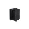 19" VOLNĚ STOJÍCÍ RACKOVÁ SKŘÍŇ 15U/600X600 (FLAT PACK) S PROSKLENÝMI DVEŘMI LCD ČERNÁ  V2