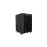 19" VOLNĚ STOJÍCÍ RACKOVÁ SKŘÍŇ 15U/600X600 (FLAT PACK) S PROSKLENÝMI DVEŘMI LCD ČERNÁ  V2