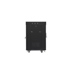 19" VOLNĚ STOJÍCÍ RACKOVÁ SKŘÍŇ 15U/600X600 (FLAT PACK) S PROSKLENÝMI DVEŘMI LCD ČERNÁ  V2