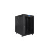 19" VOLNĚ STOJÍCÍ RACKOVÁ SKŘÍŇ 15U/600X800 (FLAT PACK) S PROSKLENÝMI DVEŘMI LCD ČERNÁ  V2