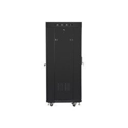 19" VOLNĚ STOJÍCÍ RACKOVÁ SKŘÍŇ 27U/600X600 (FLAT PACK) S PROSKLENÝMI DVEŘMI LCD ČERNÁ  V2