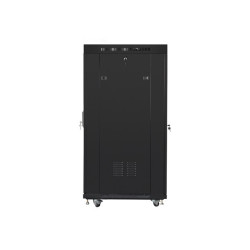 19" VOLNĚ STOJÍCÍ RACKOVÁ SKŘÍŇ 27U/600X800 (FLAT PACK) S PROSKLENÝMI DVEŘMI LCD ČERNÁ  V2