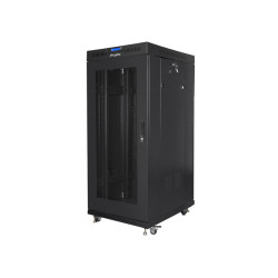 19" VOLNĚ STOJÍCÍ RACKOVÁ SKŘÍŇ 27U/600X800 (FLAT PACK) SE SÍŤOVÝMI DVEŘMI LCD ČERNÁ  V2