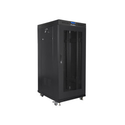 19" VOLNĚ STOJÍCÍ RACKOVÁ SKŘÍŇ 27U/600X800 (FLAT PACK) SE SÍŤOVÝMI DVEŘMI LCD ČERNÁ  V2