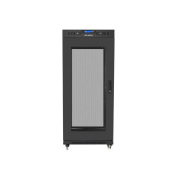 19" VOLNĚ STOJÍCÍ RACKOVÁ SKŘÍŇ 27U/600X800 (FLAT PACK) SE SÍŤOVÝMI DVEŘMI LCD ČERNÁ  V2