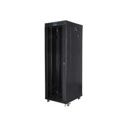 19" VOLNĚ STOJÍCÍ RACKOVÁ SKŘÍŇ 37U/600X800 (FLAT PACK) S PROSKLENÝMI DVEŘMI LCD ČERNÁ  V2