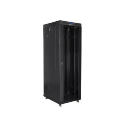 19" VOLNĚ STOJÍCÍ RACKOVÁ SKŘÍŇ 37U/600X800 (FLAT PACK) S PROSKLENÝMI DVEŘMI LCD ČERNÁ  V2