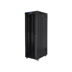 19" VOLNĚ STOJÍCÍ RACKOVÁ SKŘÍŇ 42U/800X1000 (FLAT PACK) S PROSKLENÝMI DVEŘMI LCD ČERNÁ  V2