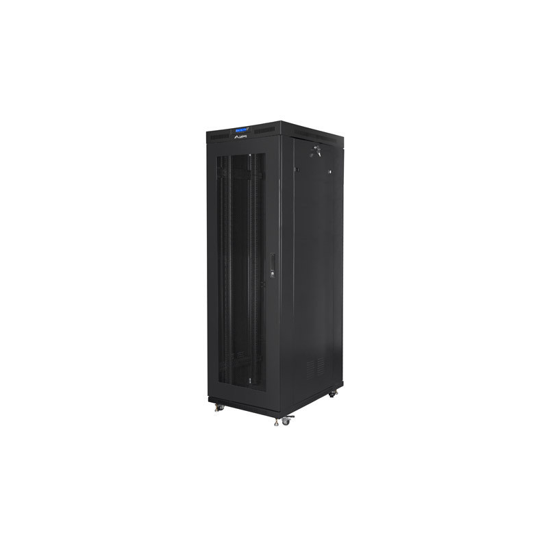 19" VOLNĚ STOJÍCÍ RACKOVÁ SKŘÍŇ 42U/800X1000 (FLAT PACK) SE SÍŤOVÝMI DVEŘMI LCD ČERNÁ  V2