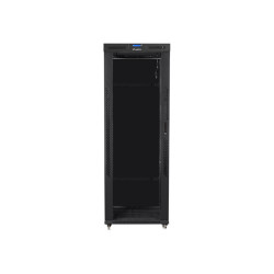 19" VOLNĚ STOJÍCÍ RACKOVÁ SKŘÍŇ 42U/800X800 (FLAT PACK) S PROSKLENÝMI DVEŘMI LCD ČERNÁ  V2