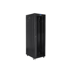 19" VOLNĚ STOJÍCÍ RACKOVÁ SKŘÍŇ 42U/800X800 (FLAT PACK) S PROSKLENÝMI DVEŘMI LCD ČERNÁ  V2