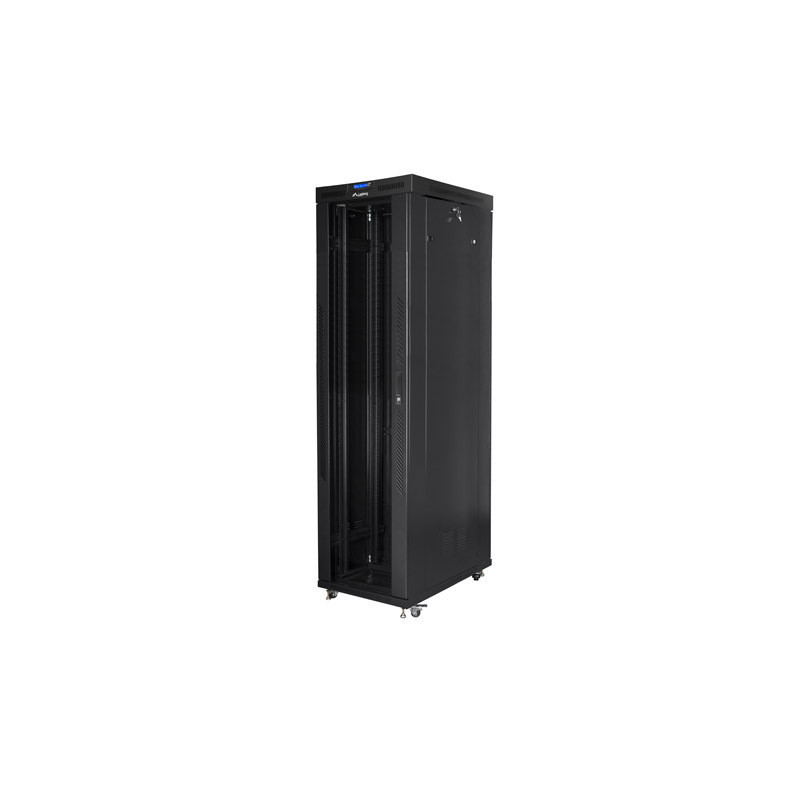 19" VOLNĚ STOJÍCÍ RACKOVÁ SKŘÍŇ 47U/800X1000 (FLAT PACK) S PROSKLENÝMI DVEŘMI LCD ČERNÁ  V2