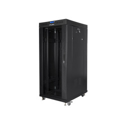 19" VOLNĚ STOJÍCÍ RACKOVÁ SKŘÍŇ 27U/800X1000 (FLAT PACK) S PROSKLENÝMI DVEŘMI LCD ČERNÁ  V2