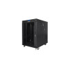 RACKOVÁ SKŘÍŇ 19" VOLNĚ STOJÍCÍ 15U/800X1000 (FLAT PACK) ČERNÁ S PROSKLENÝMI DVEŘMI LCD  V2