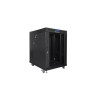 RACKOVÁ SKŘÍŇ 19" VOLNĚ STOJÍCÍ 15U/800X1000 (FLAT PACK) ČERNÁ S PROSKLENÝMI DVEŘMI LCD  V2