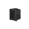 RACKOVÁ SKŘÍŇ 19" VOLNĚ STOJÍCÍ 15U/800X1000 (FLAT PACK) ČERNÁ S PROSKLENÝMI DVEŘMI LCD  V2