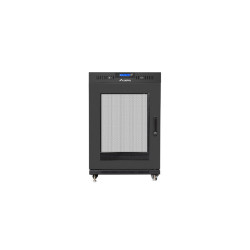 RACKOVÁ SKŘÍŇ 19" VOLNĚ STOJÍCÍ 15U/800X1000 (FLAT PACK) ČERNÁ S PROSKLENÝMI DVEŘMI LCD  V2
