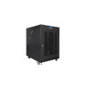 RACKOVÁ SKŘÍŇ 19" VOLNĚ STOJÍCÍ 15U/800X1000 (FLAT PACK) ČERNÁ S PROSKLENÝMI DVEŘMI LCD  V2