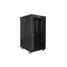 19" VOLNĚ STOJÍCÍ RACKOVÁ SKŘÍŇ 22U/800X1000 (FLAT PACK) ČERNÁ S PROSKLENÝMI DVEŘMI LCD  V2