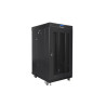 19" VOLNĚ STOJÍCÍ RACKOVÁ SKŘÍŇ 22U/800X800 (FLAT PACK) ČERNÁ S PROSKLENÝMI DVEŘMI LCD  V2