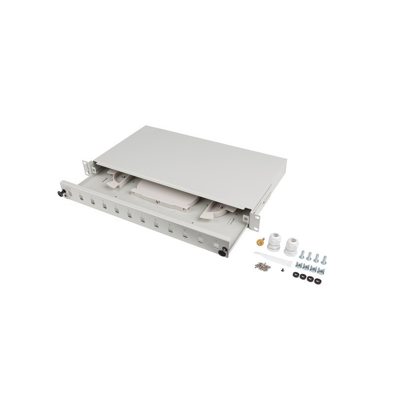 19" 1U OPTICKÝ PATCH PANEL 12XSC SIMPLEX / 12XLC DUPLEX ŠEDÝ + PŘÍSLUŠENSTVÍ 19" 1U OPTICKÝ PATCH PANEL 12XSC SIMPLEX / 12XLC DUPLEX ŠEDÝ + PŘÍSLUŠENSTVÍ