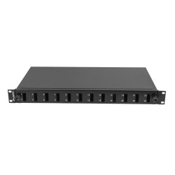19" 1U OPTICKÝ PATCH PANEL  12XSC DUPLEX / 12XLC QUAD ČERNÝ + PŘÍSLUŠENSTVÍ