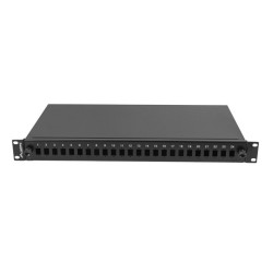 19" RACKOVÝ 1U OPTICKÝ PATCH PANEL  24XSC SIMPLEX/24XLC DUPLEX ČERNÝ + PŘÍSLUŠENSTVÍ