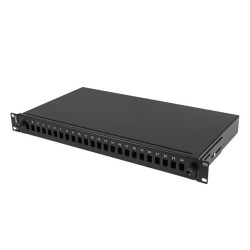 19" RACKOVÝ 1U OPTICKÝ PATCH PANEL  24XSC SIMPLEX/24XLC DUPLEX ČERNÝ + PŘÍSLUŠENSTVÍ