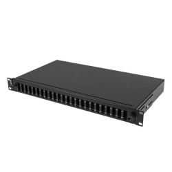 19" 1U OPTICKÝ PATCH PANEL  24XSC DUPLEX / 24XLC QUAD ČERNÝ + PŘÍSLUŠENSTVÍ