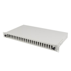 19" 1U OPTICKÝ PATCH PANEL  24XSC DUPLEX / 24XLC QUAD ŠEDÝ + PŘÍSLUŠENSTVÍ