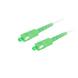 OPTICKÝ PATCHCORD SM SC/APC-SC/APC SIMPLEX 10M LSZH G657B3 3.0MM BÍLÝ 