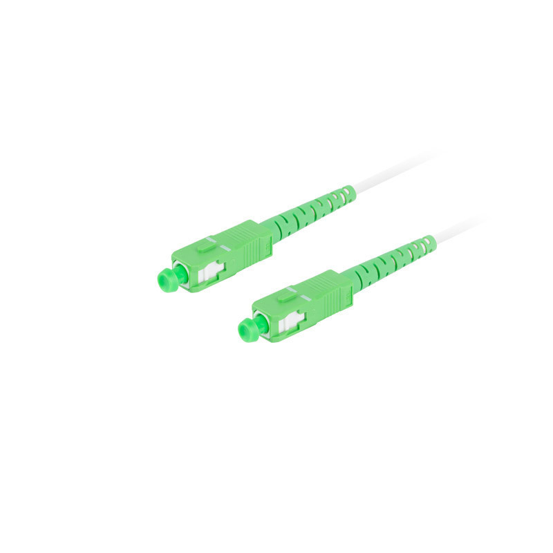 OPTICKÝ PATCHCORD SM SC/APC-SC/APC SIMPLEX 20M LSZH G657B3 3.0MM BÍLÝ 